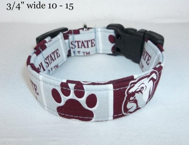 College Football Dog Collars - Mississippi State - Paws R Uz