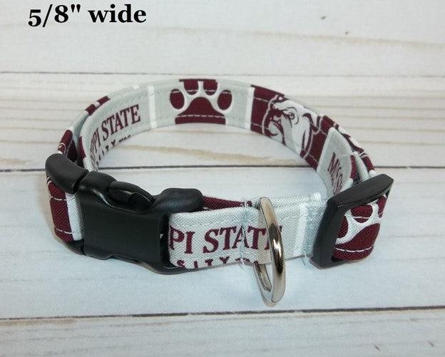 College Football Dog Collars - Mississippi State - Paws R Uz