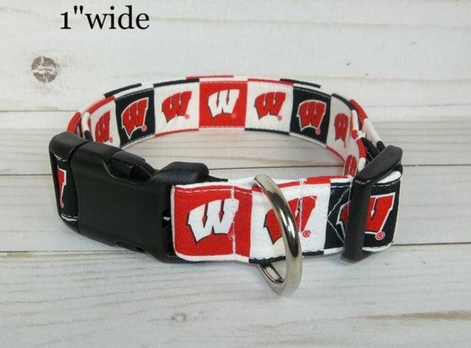 College Football Dog Collars - Wisconsin Badgers - Paws R Uz