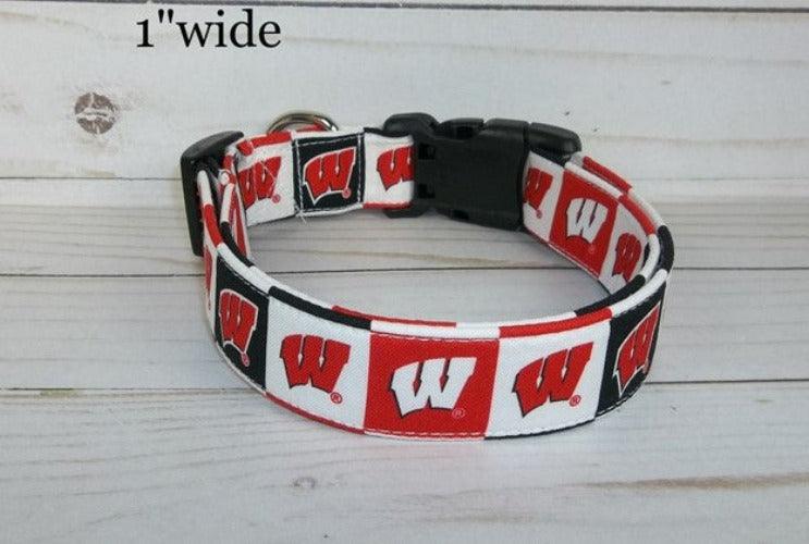 College Football Dog Collars - Wisconsin Badgers - Paws R Uz